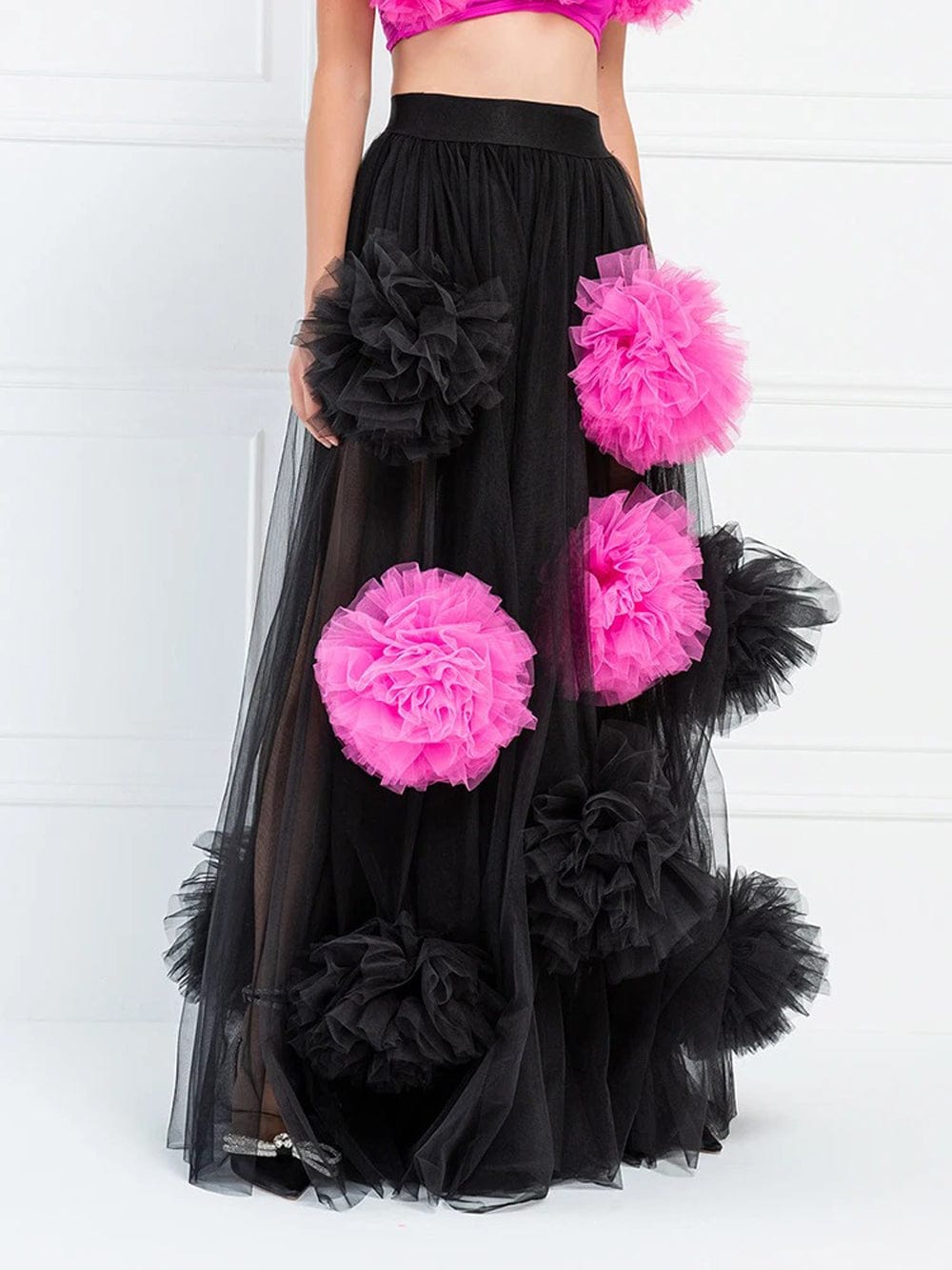 Appliques Mesh Skirt - Fashionpara