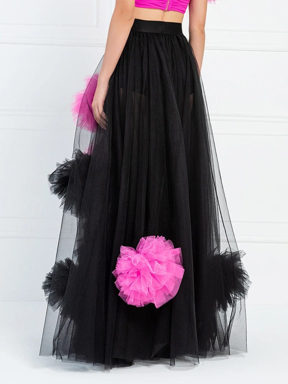 Appliques Mesh Skirt - Fashionpara