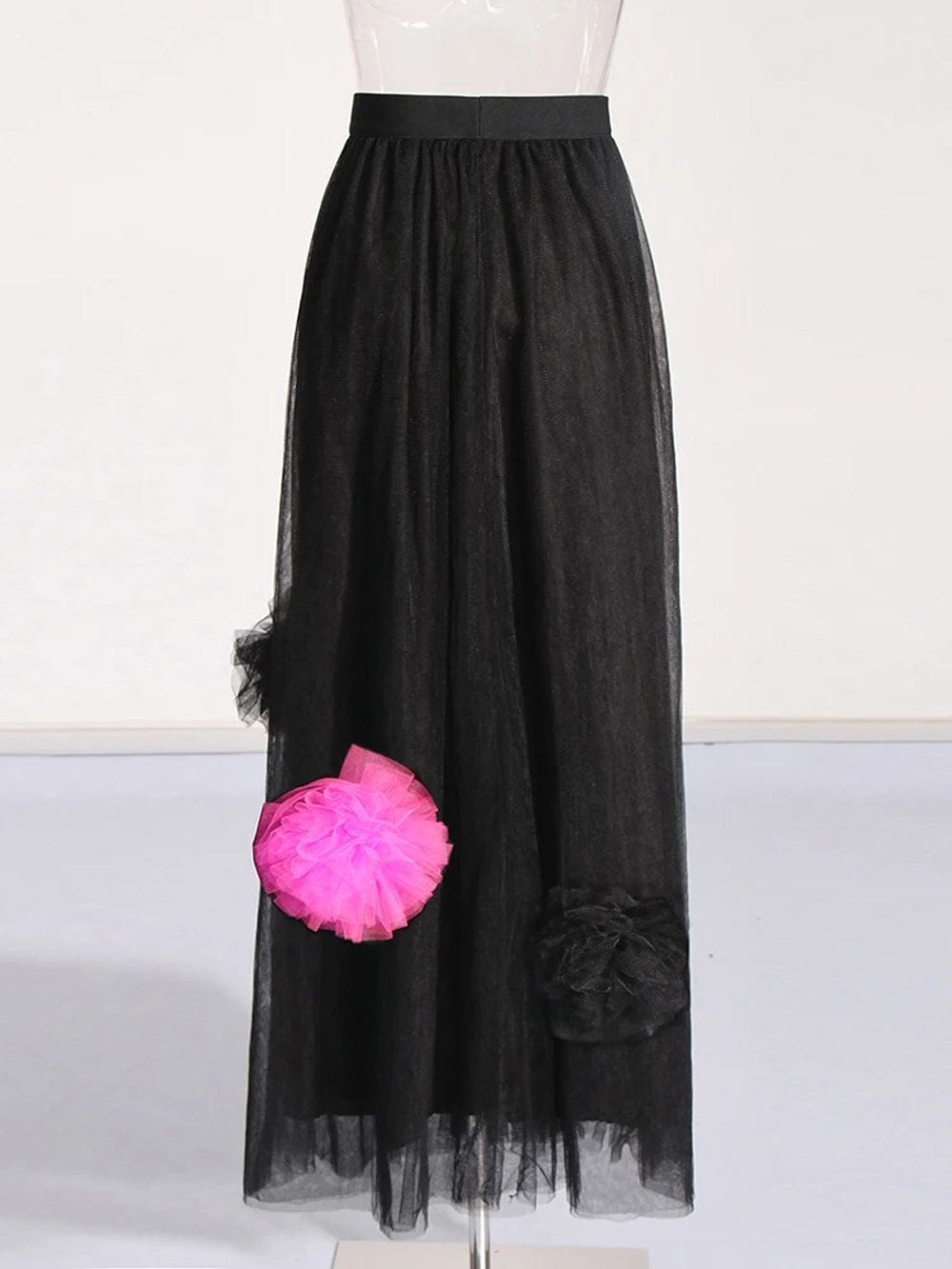 Appliques Mesh Skirt - Fashionpara