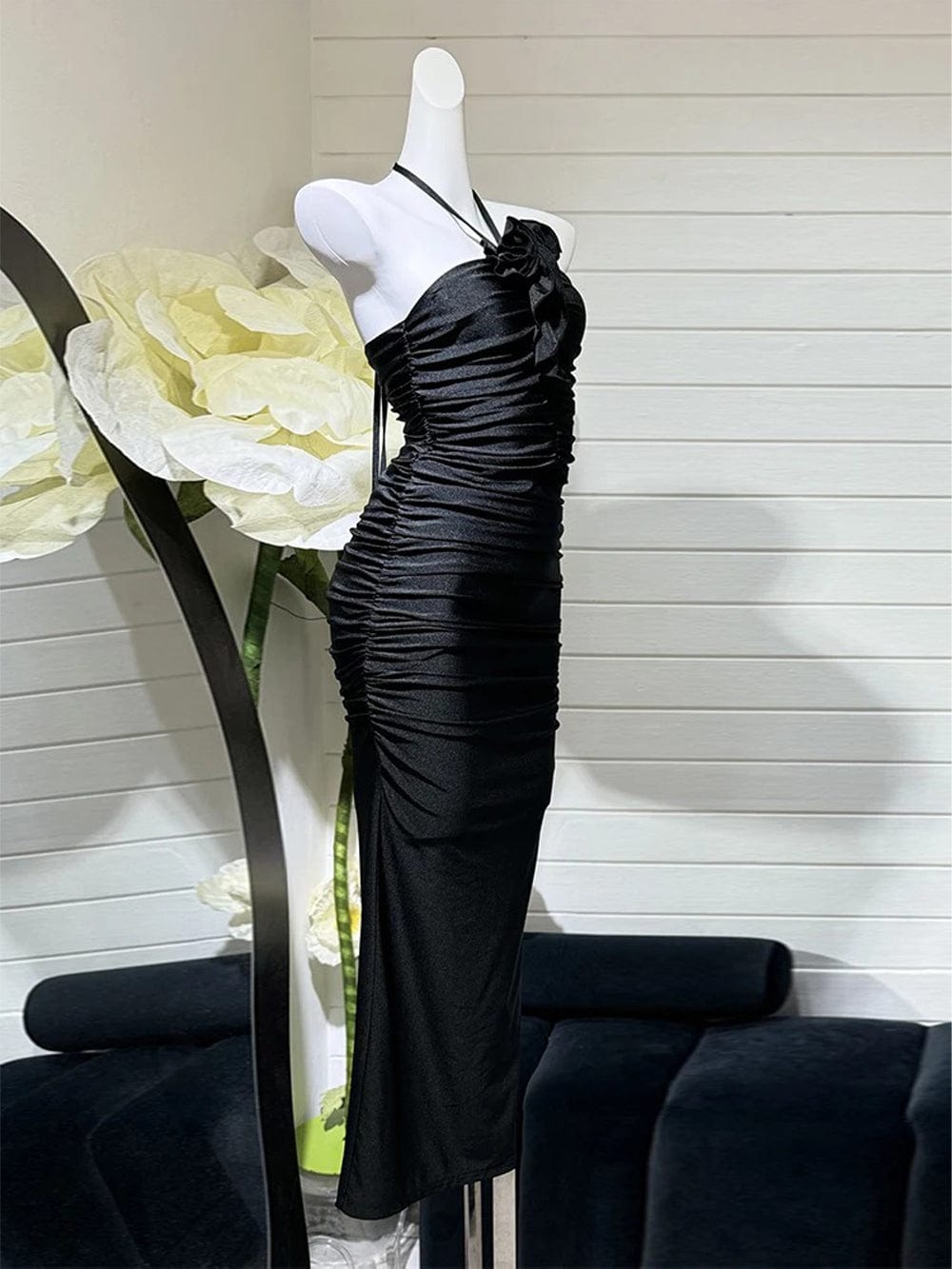 Appliques Halter Sleeveless - Fashionpara