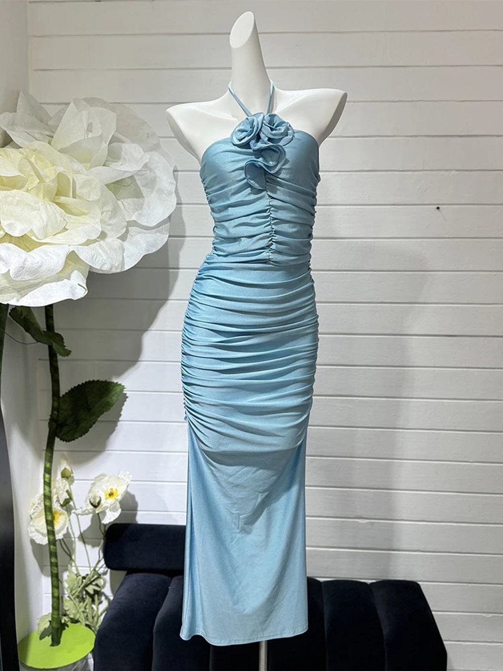 Appliques Halter Sleeveless - Fashionpara