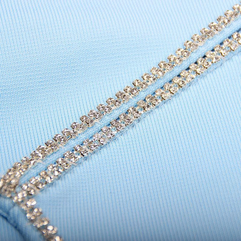 One Shoulder Cutout Embellished High-Slit Dress