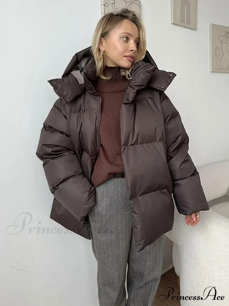 Burgundy Red Warm Cotton Coat