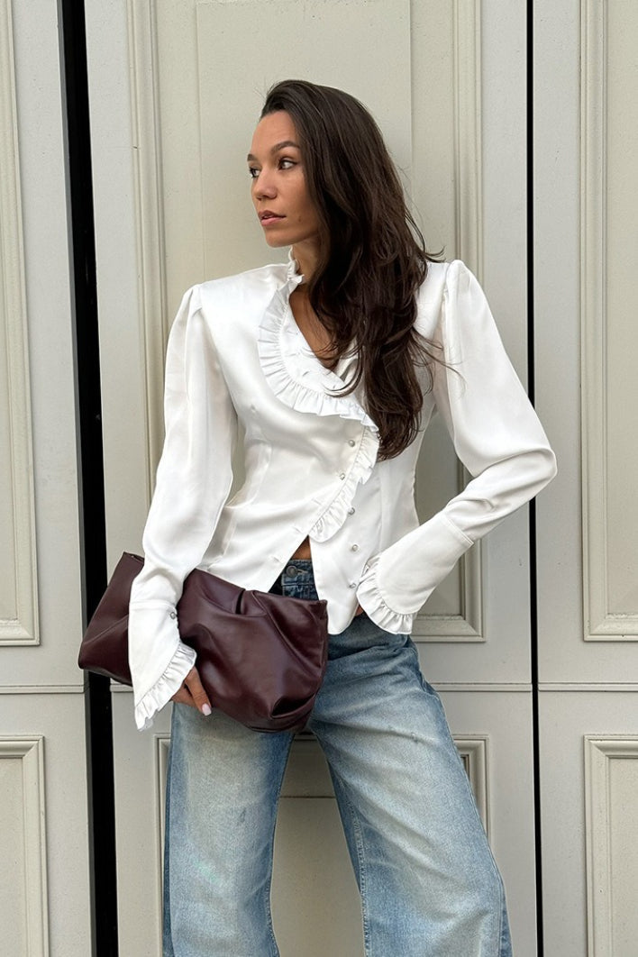 Victorian Ruffle Trim Blouse