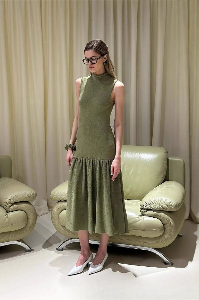 Elegant A Line Knit Maxi Dress