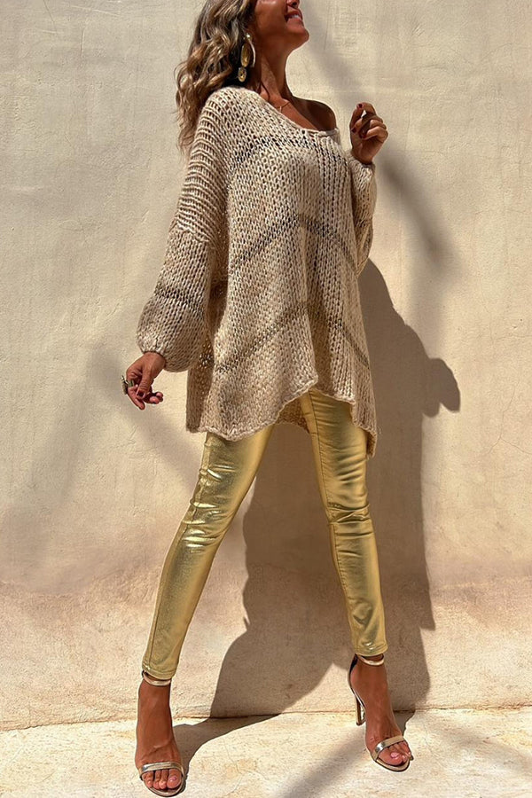 Lady Rin Colorblock Knit Pullover Sweater for Autumn Brunch