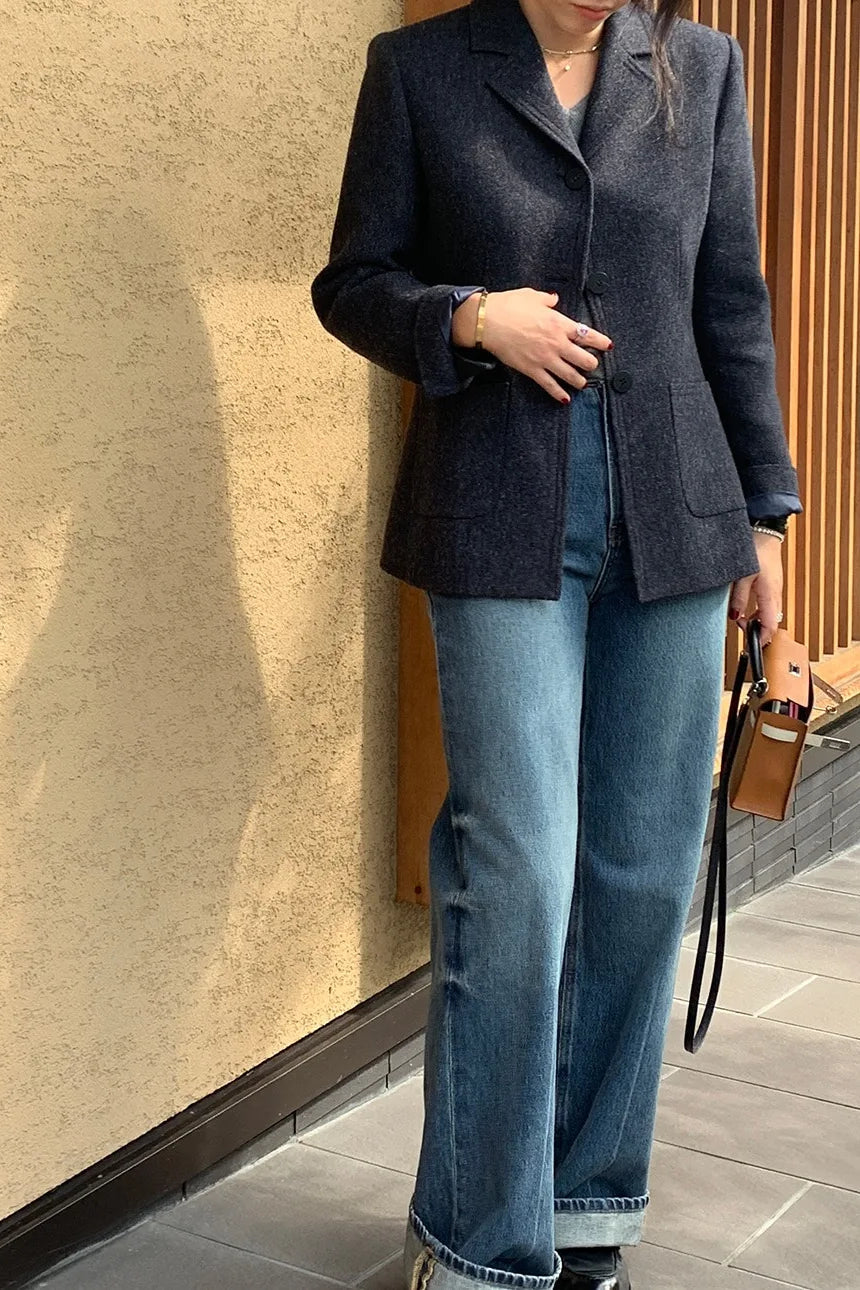 Slim Wool Coat Blazer - Fashionpara