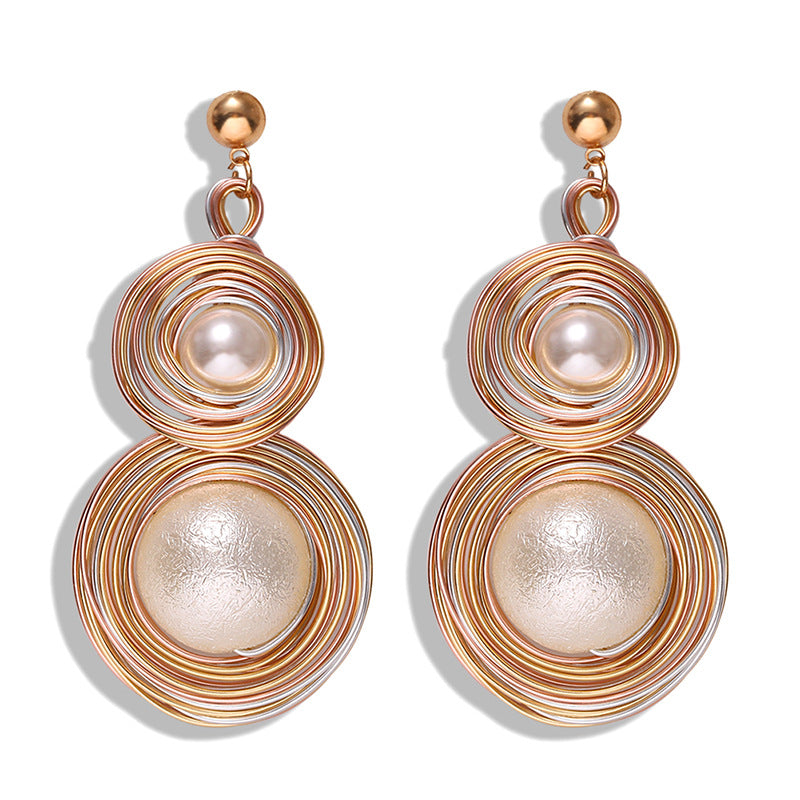 Copper Wirewound Hoop Earrings