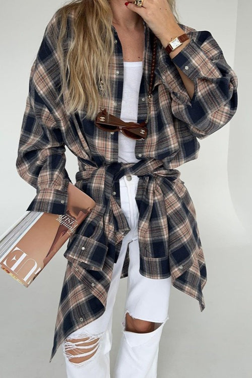 Boyfriend Style Plaid Shirt Blouse