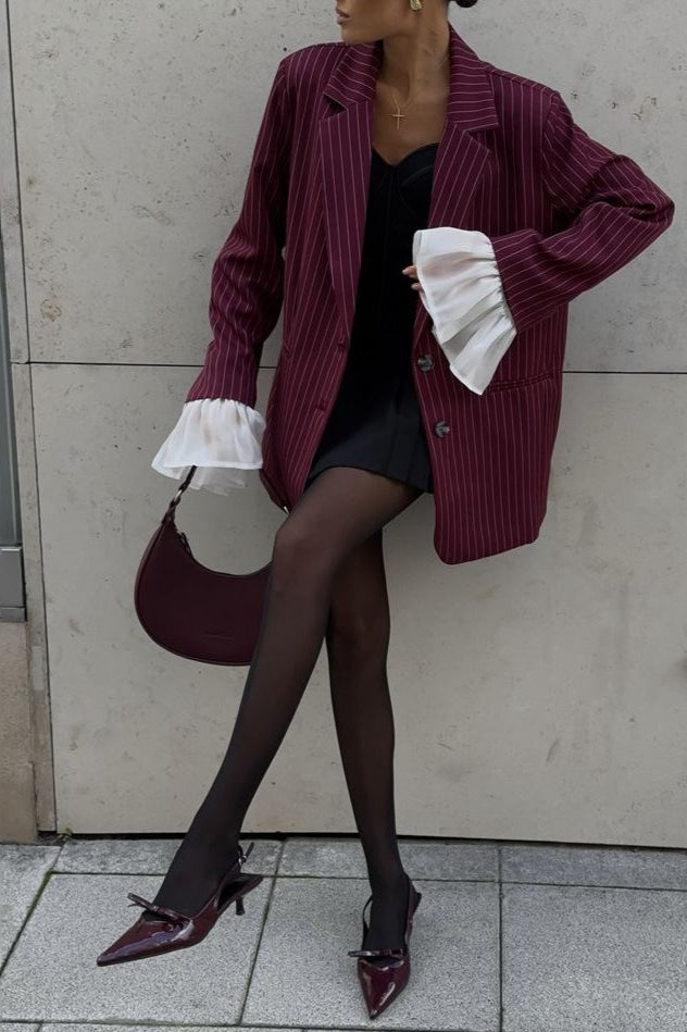 Vintage Striped Patchwork Blazer 10