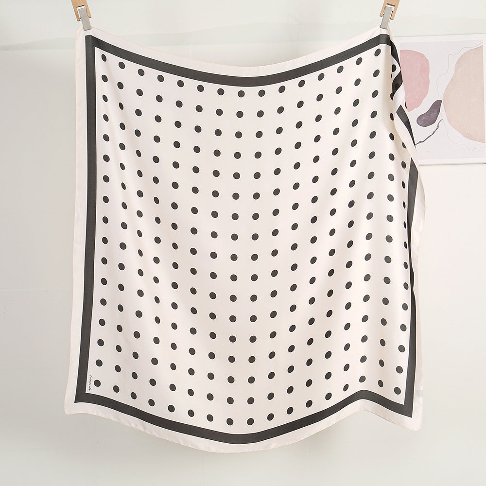 Polka Dot Printed Silk Scarf