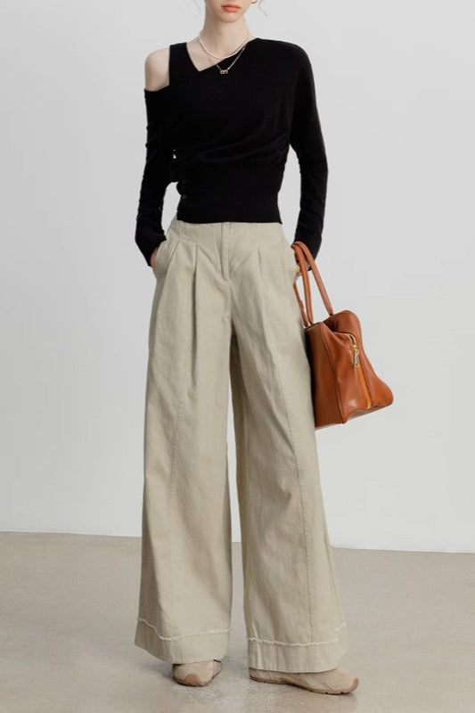 Asymmetric Neckline Chic Knit Top