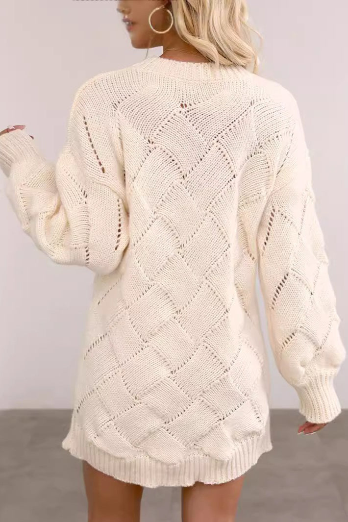 Argyle Knit Bodycon Sweater Dress 7
