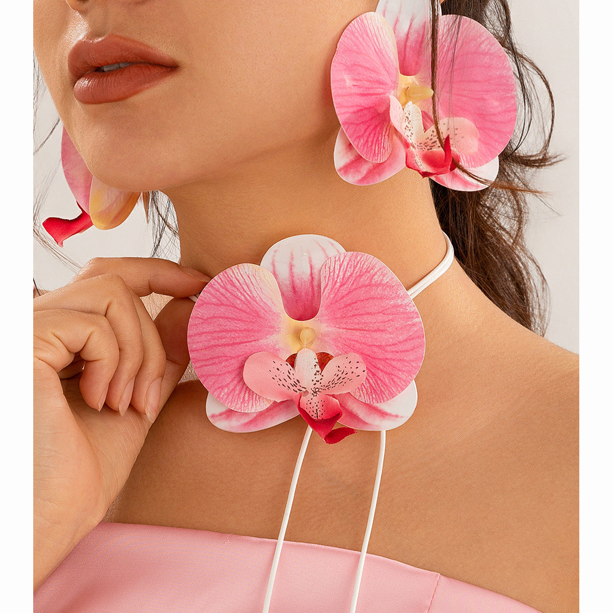 Flower Earrings and Necklace