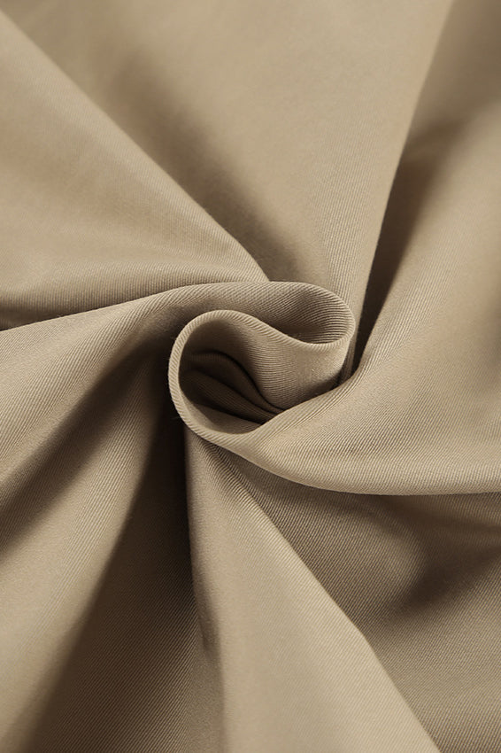 Khaki Biker Loose Fit Coat for Effortless Style and Comfort