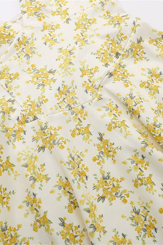 Sexy Backless Halter Floral Midi Dress