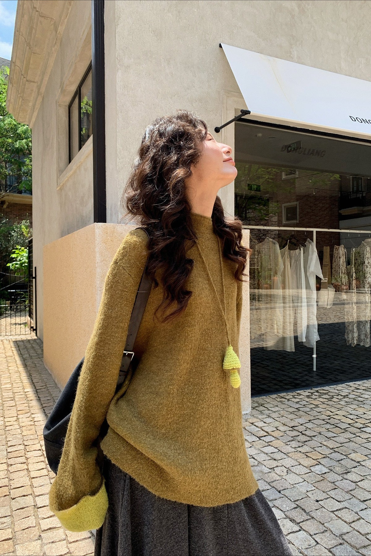 Color-Block Mock Neck Knit Sweater for Effortless Style