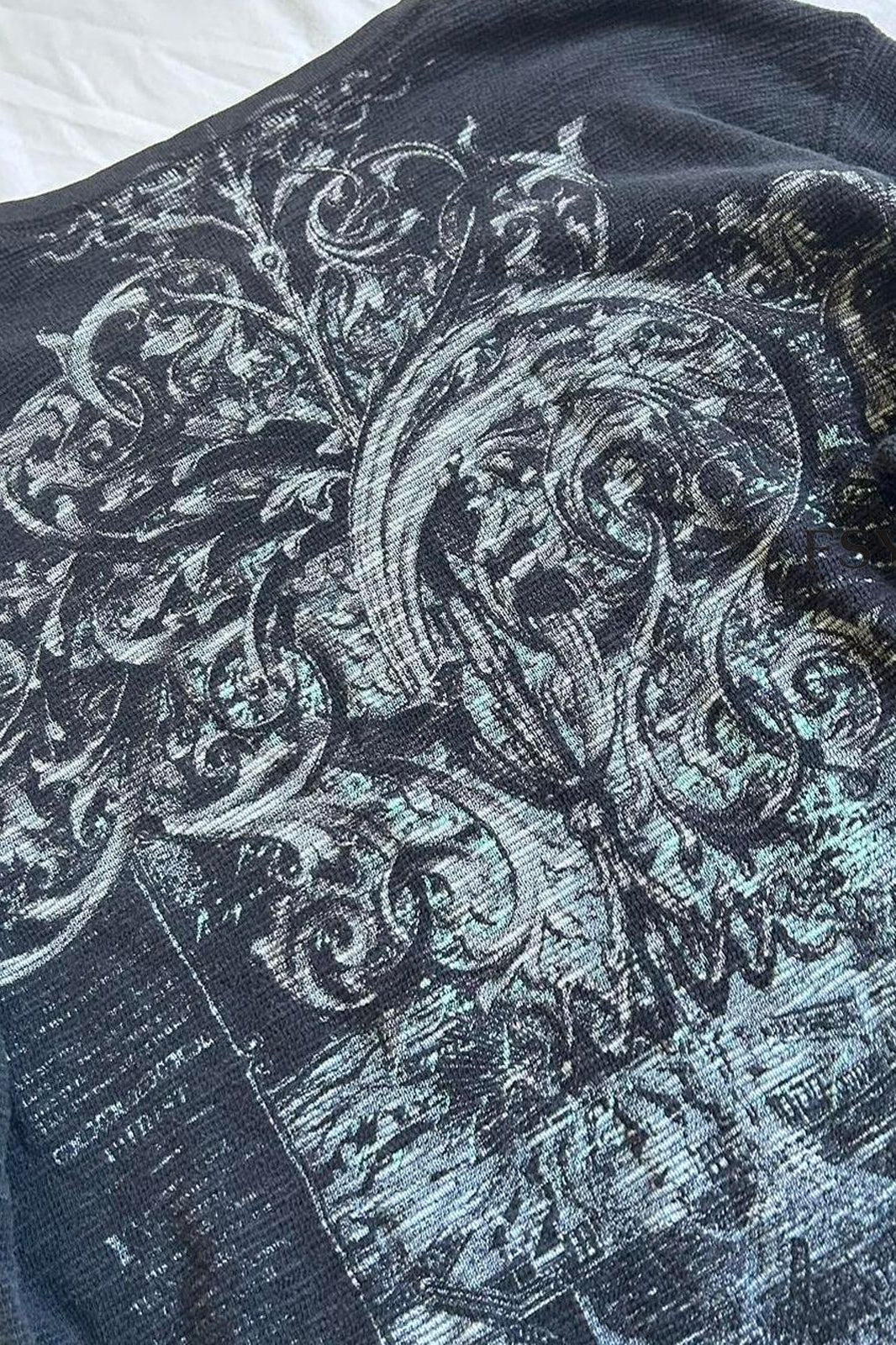 Skull Print Crewneck Long Sleeve T-shirt