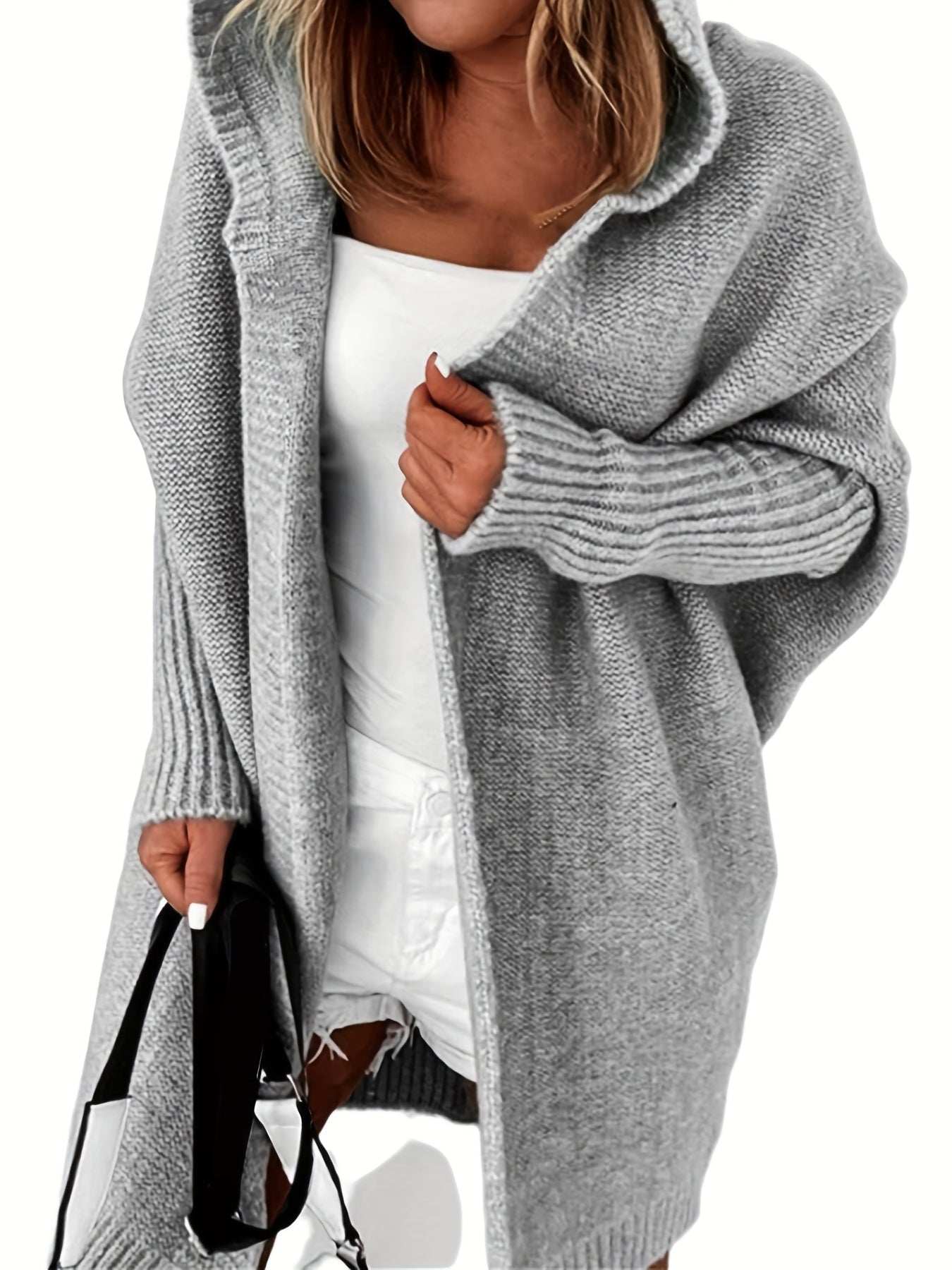 ShoptheCIC Oversized Hooded Knitted Cardigan Coat