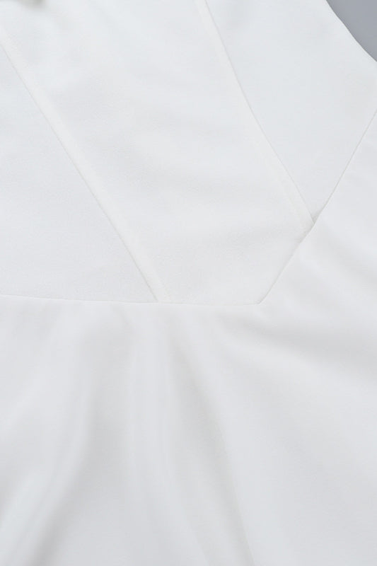 Cowl Neck Strapless Waist-Cinched Party Dress