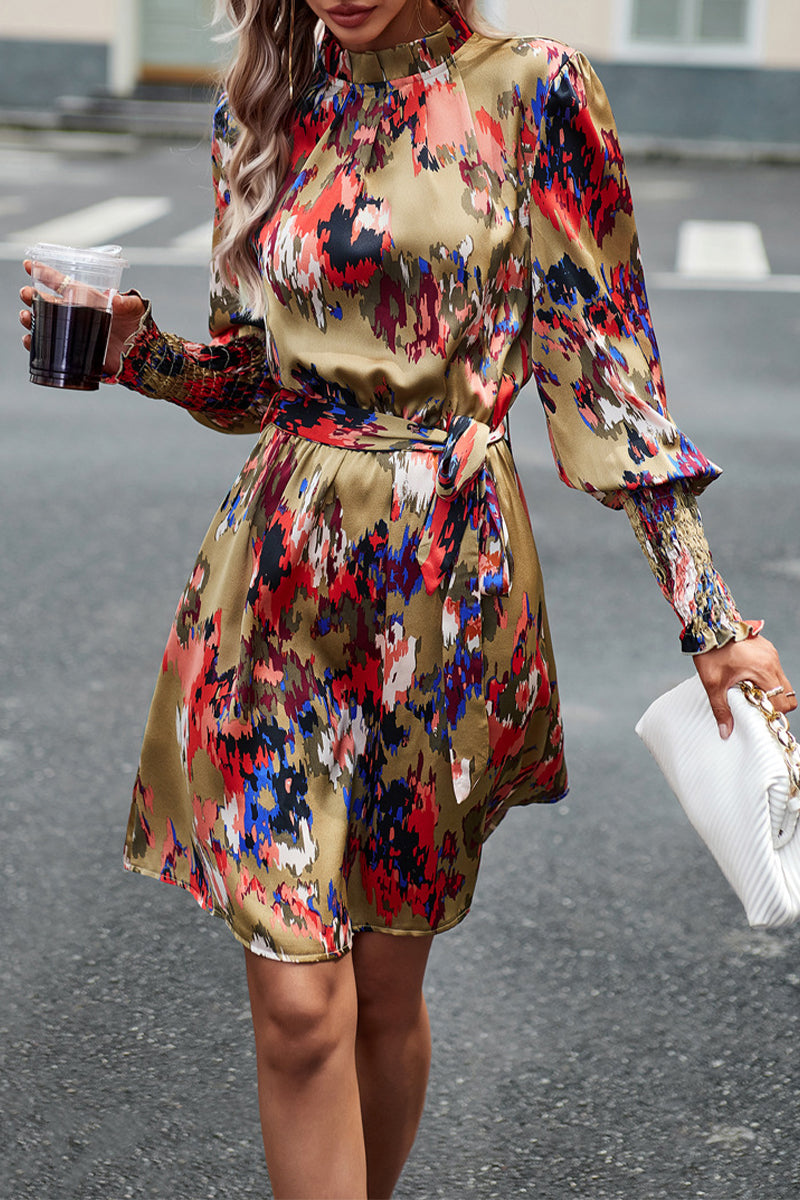 Leg of Lamb Sleeve Half Turtleneck Dress