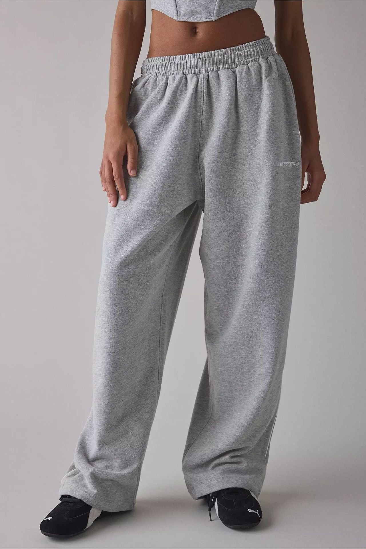 Elastic Waist Loose Fit Casual Pants