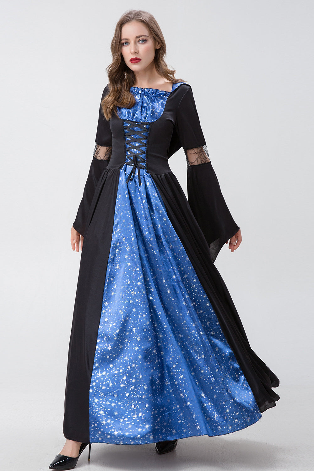 Halloween Dark Witch Stage Performance Maxi Dress