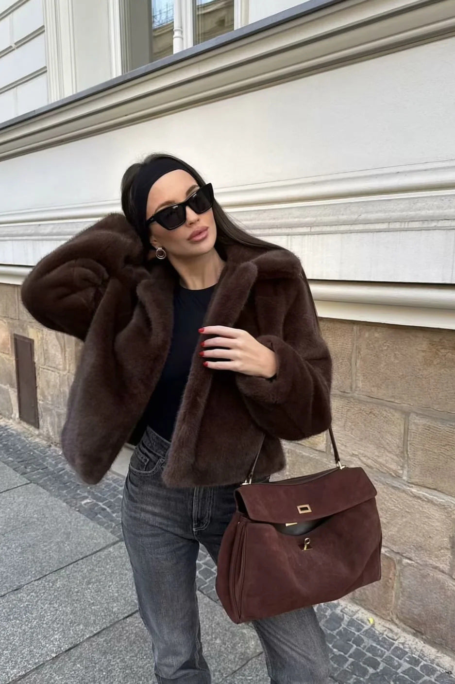 Elegant PrincessAce Faux Fur Collar Coat for Chic Style