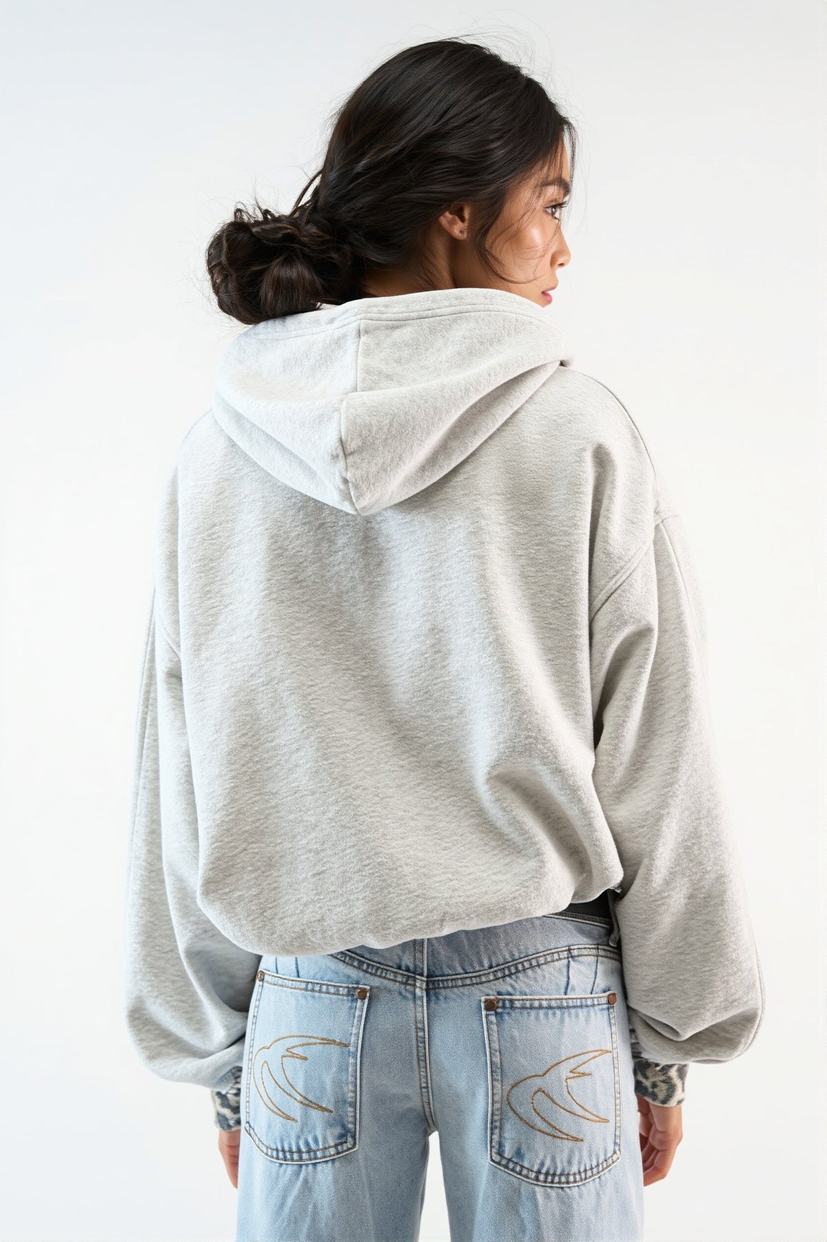 Camouflage Trim Cropped Hoodie 2