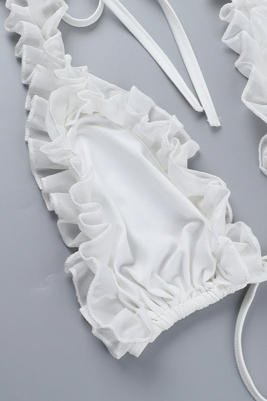 Ruffled Bandeau Bikini Set