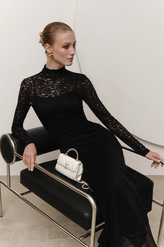 Lace Long Sleeve Maxi Dress