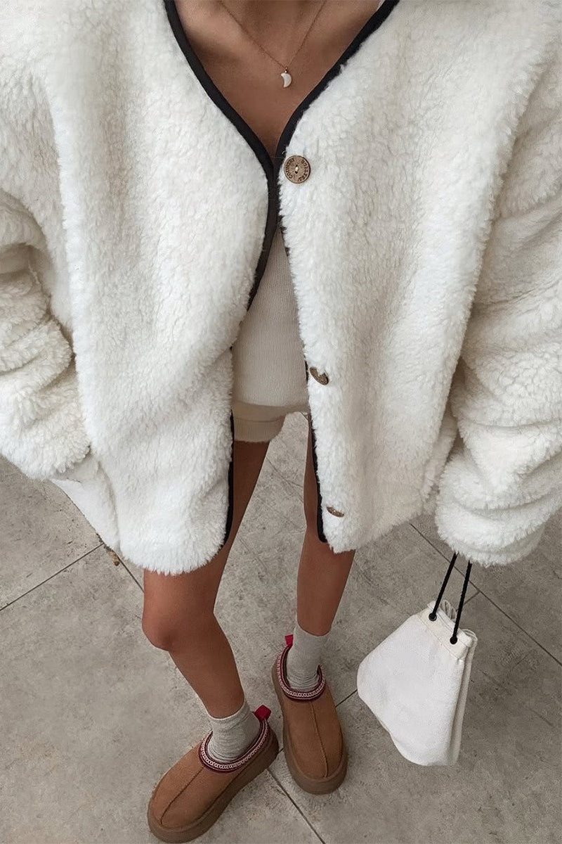 Contrast Trim Boucle Collarless Jacket 5