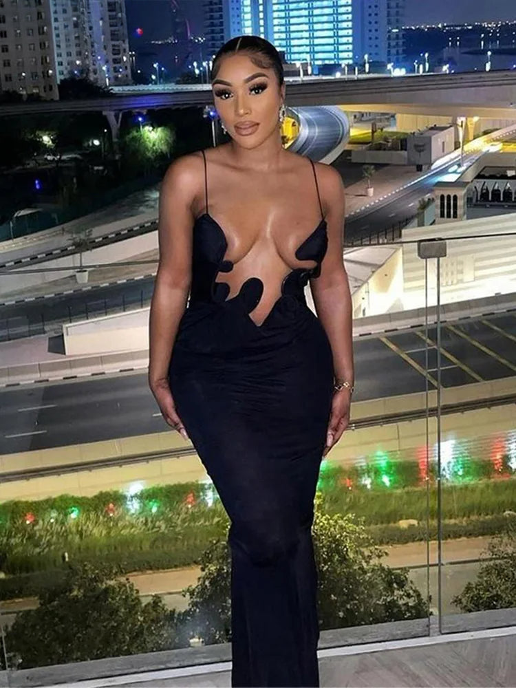 Ruffle Strapless Irregular Maxi Dress