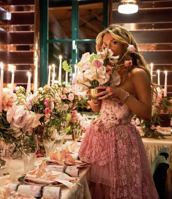 Sexy High Low Sleeveless Lace Pink Prom Dress - Fashionpara