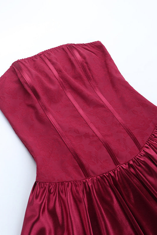 Sexy Satin Patchwork Waist-Cinched Tulip Hem Party Dress