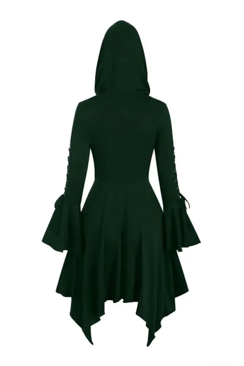 Halloween Party Cosplay Women Costume Medieval Cloak Hooded  Gothic Vintage Dress - Fashionpara