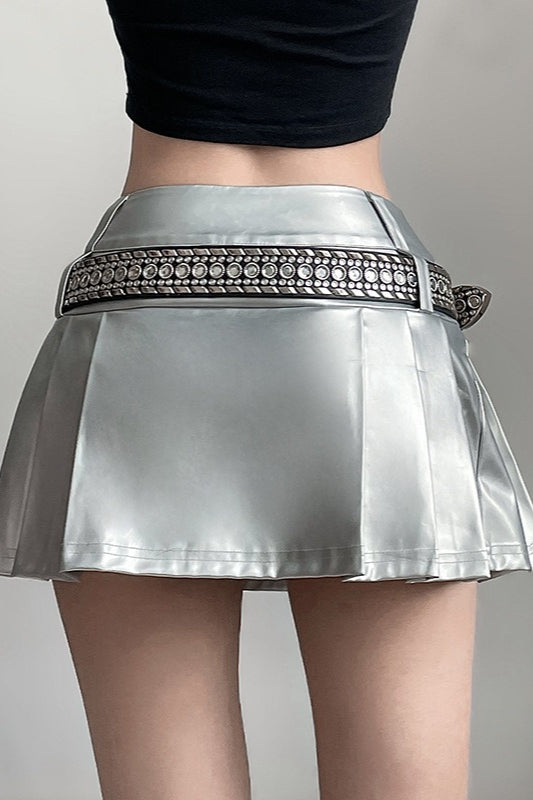 High Waist Pleated Bodycon Skirt