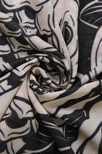 Weird Puss Mesh Print Maxi Dress