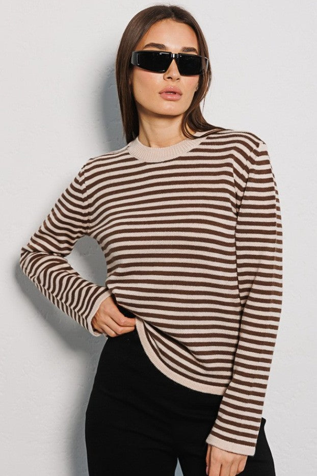 PrincessAce Ribbed Colorblock Striped Knit Sweater for Style