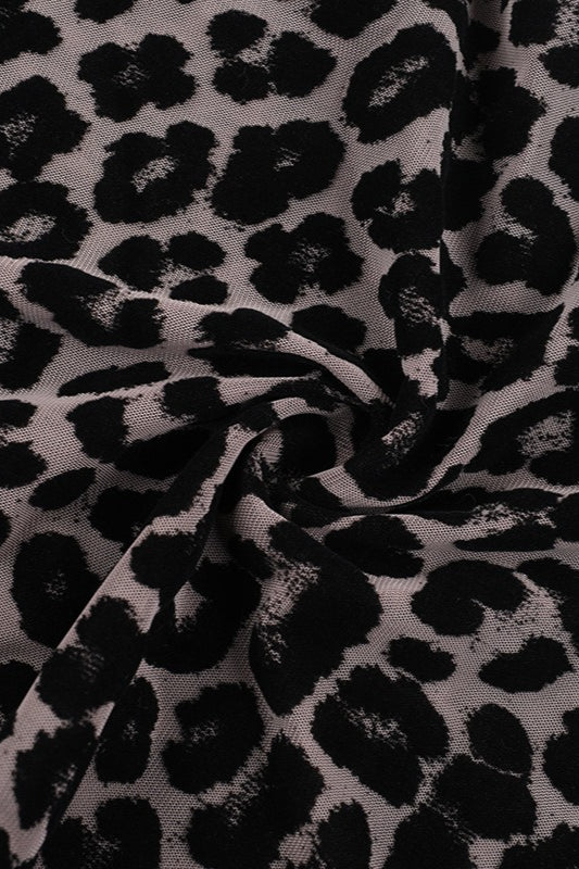 Sheer Vintage Leopard Crop Top