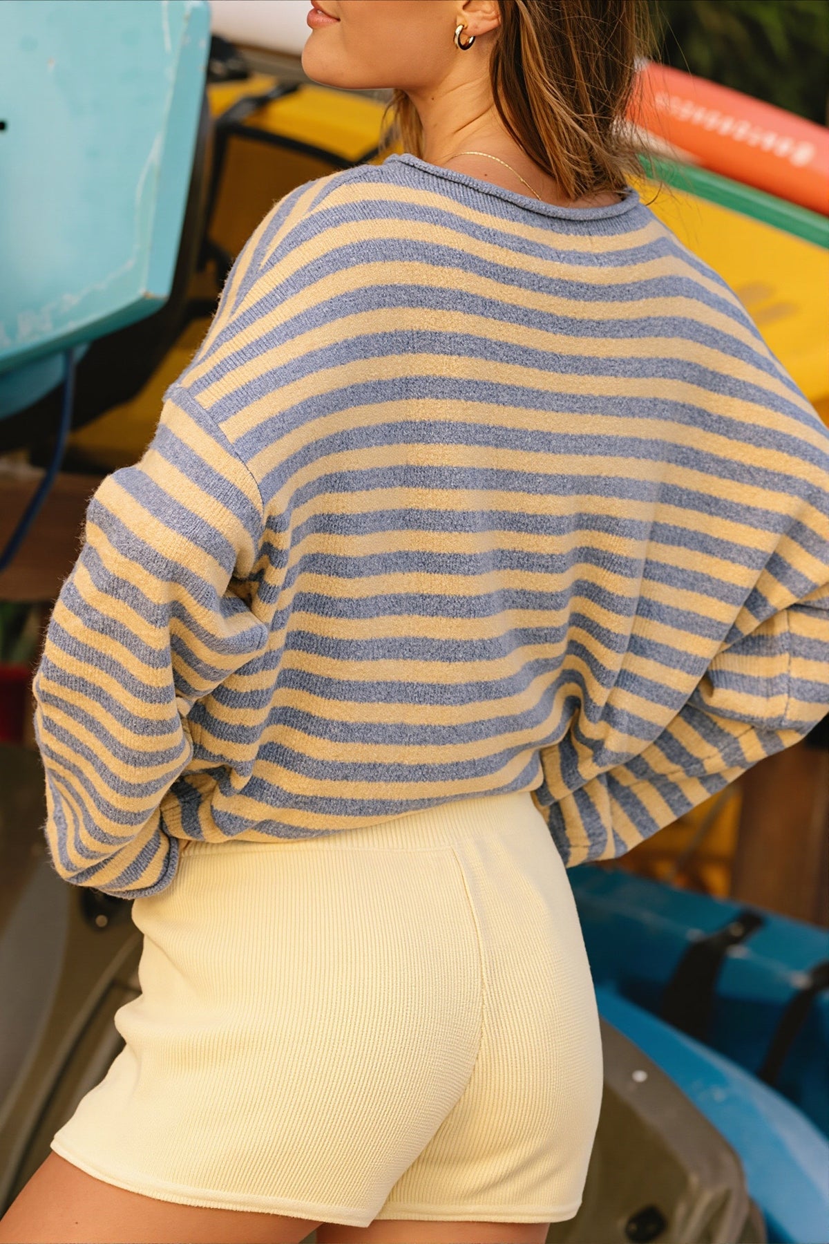 Relaxed Stripe Crew Neck Sweater 3