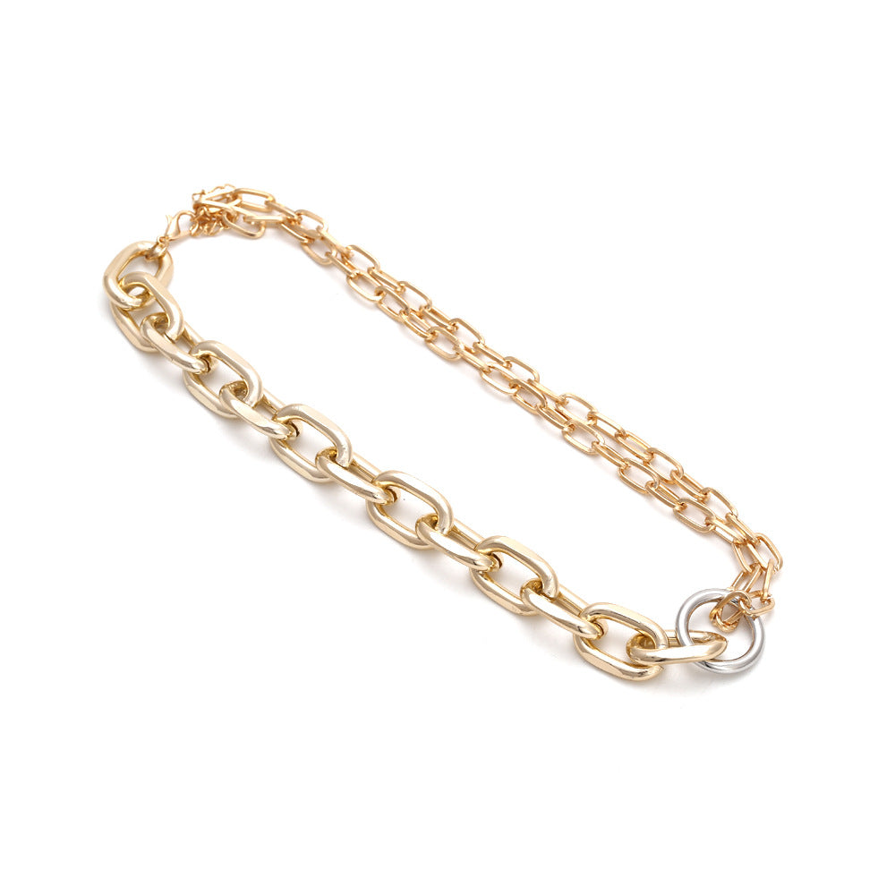 Simple Metal Stitching Necklace