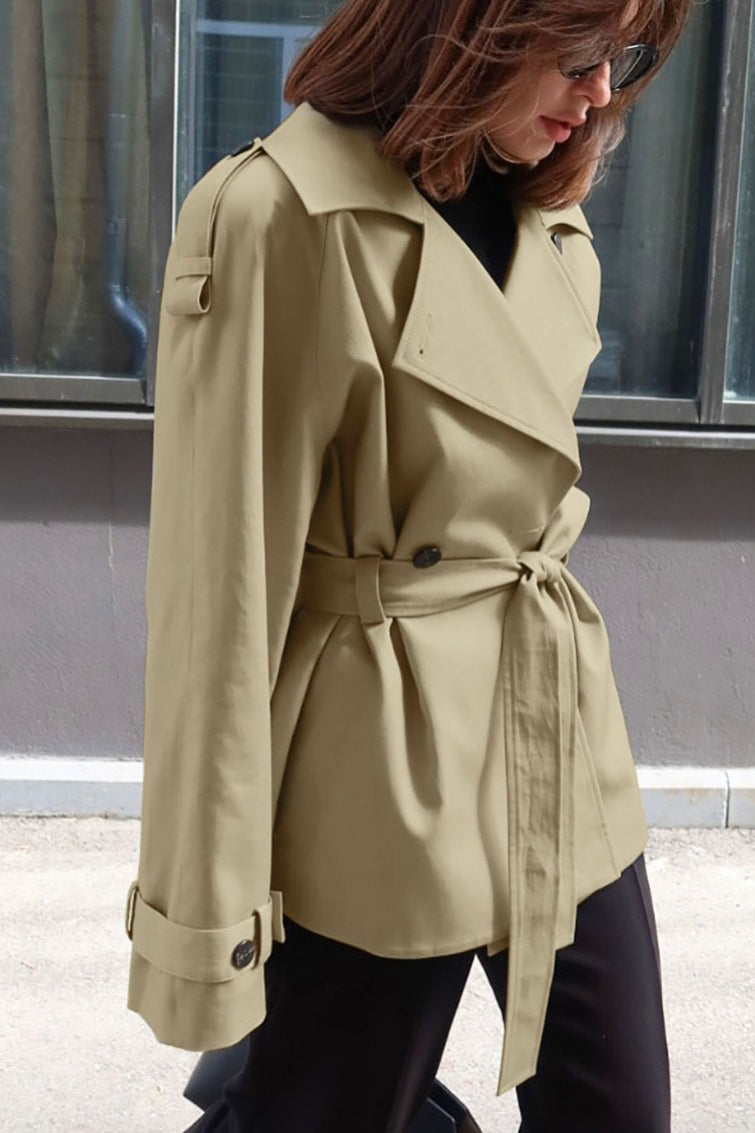 Loose Notch Collar Waist-Tied Designers Chic Trench Coat