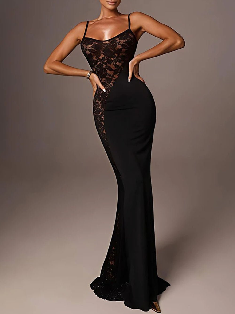 Camila Lace Spaghetti Maxi Dress