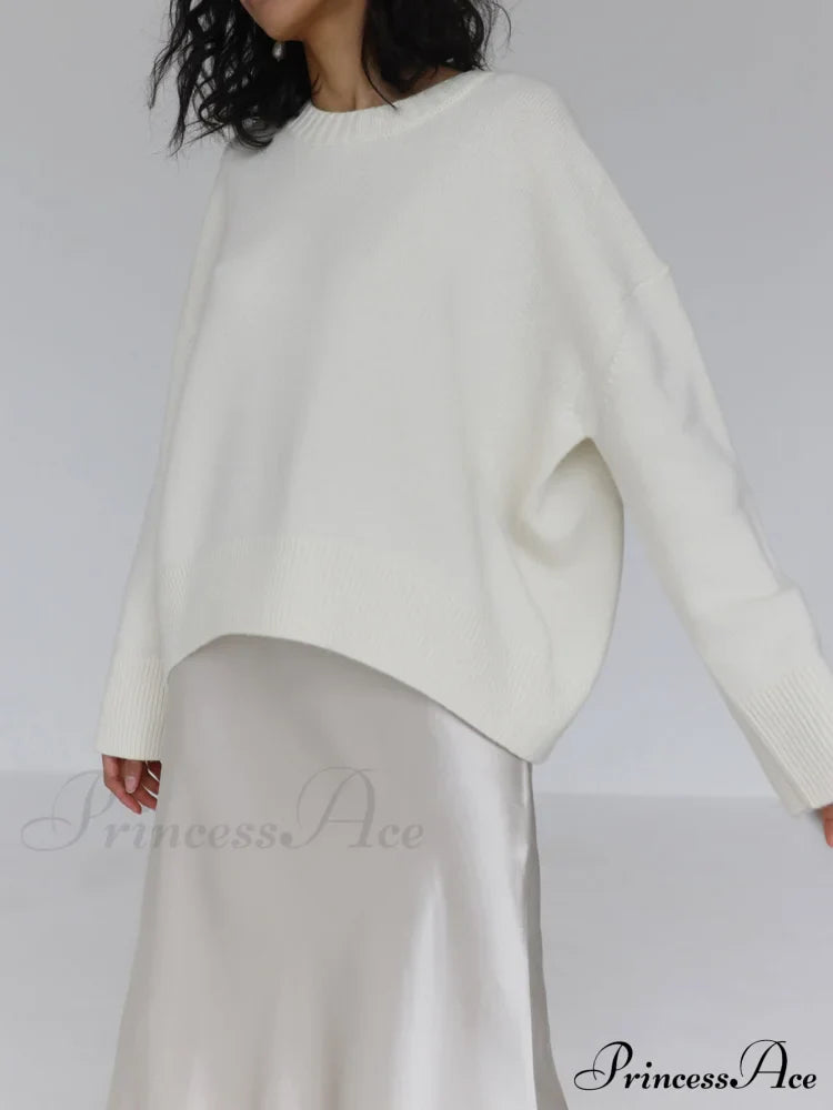 Candyfloss Oversized Graceful Pullover Sweater White / Xs Sweaters-L