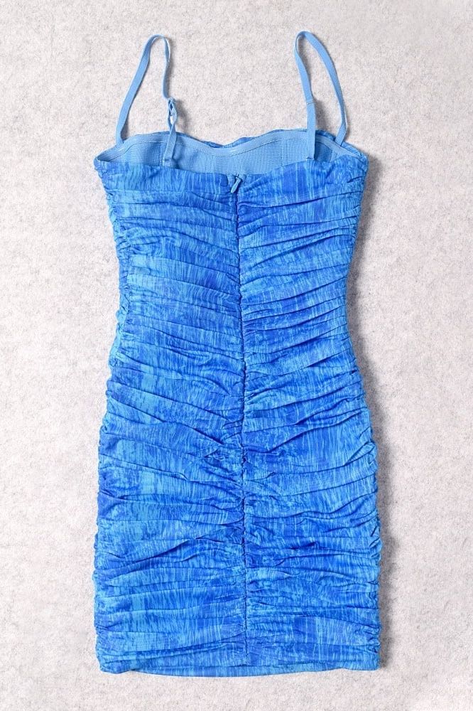 Cassie Bodycon Wrap Mini Dress - Royal Blue - Fashionpara