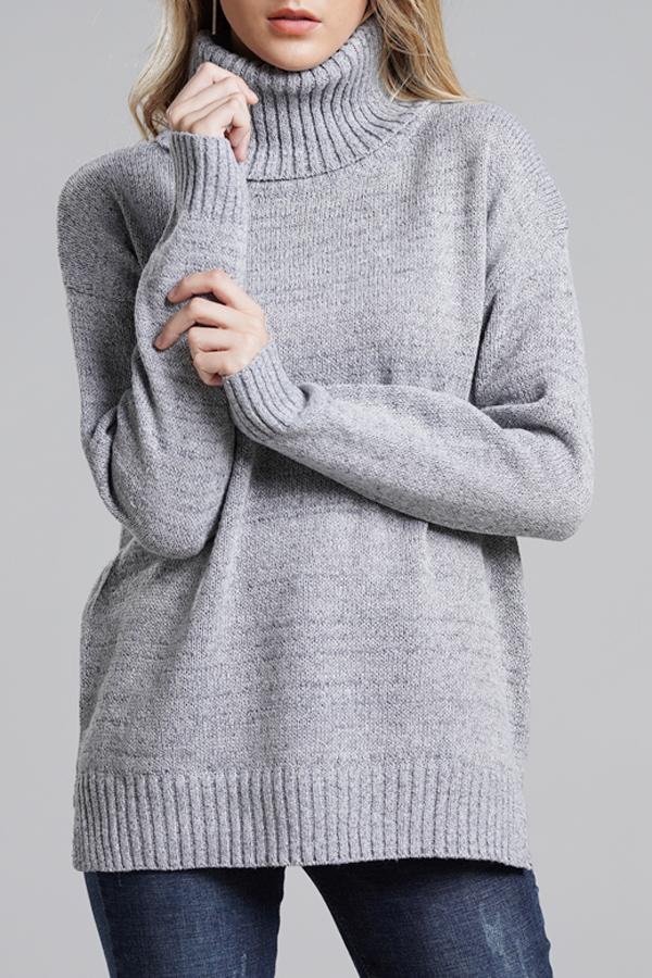 RadyRin Casual Knit High Neck Sweater for Effortless Style
