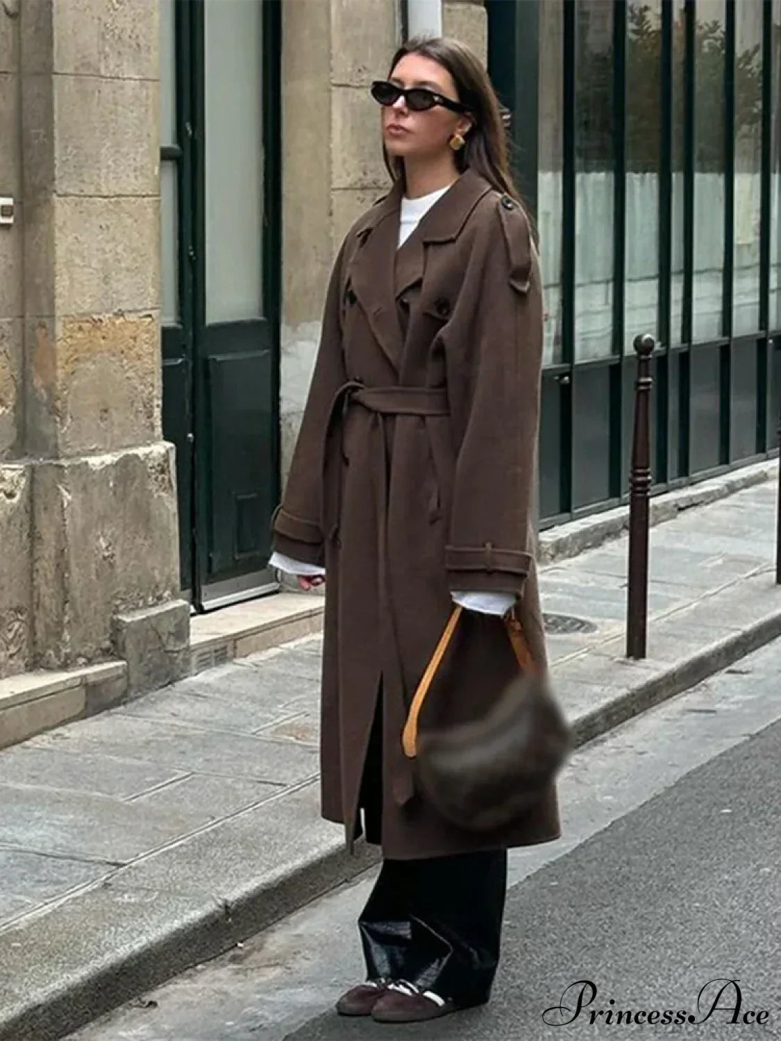 Casual Turn-Down Collar Double-Breasted Overcoat