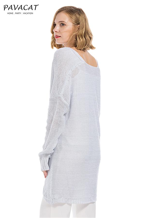 RadyRin Light Gray V Neck Front Cross Weekend Sweater