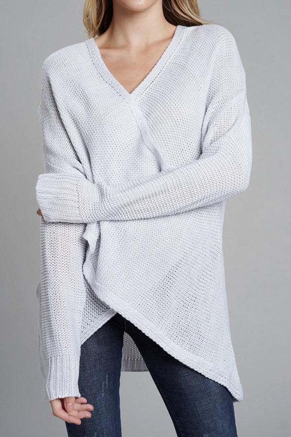 RadyRin V Neck Front Cross Sweater for Weekend Comfort